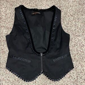 Ben Sherman Black velvet ribbon accent Vest - like new